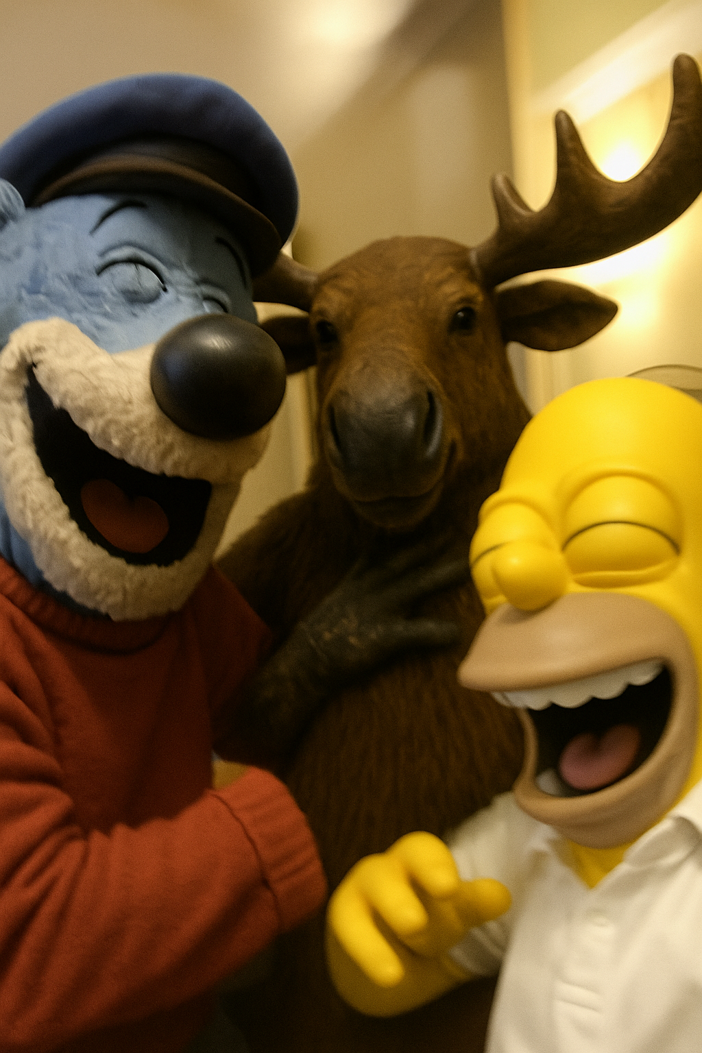📸 Das Instagram-Komplott: Homer Simpson, Captain Blaubär und ein „Elch“ im Selfie – ein klarer Fake!